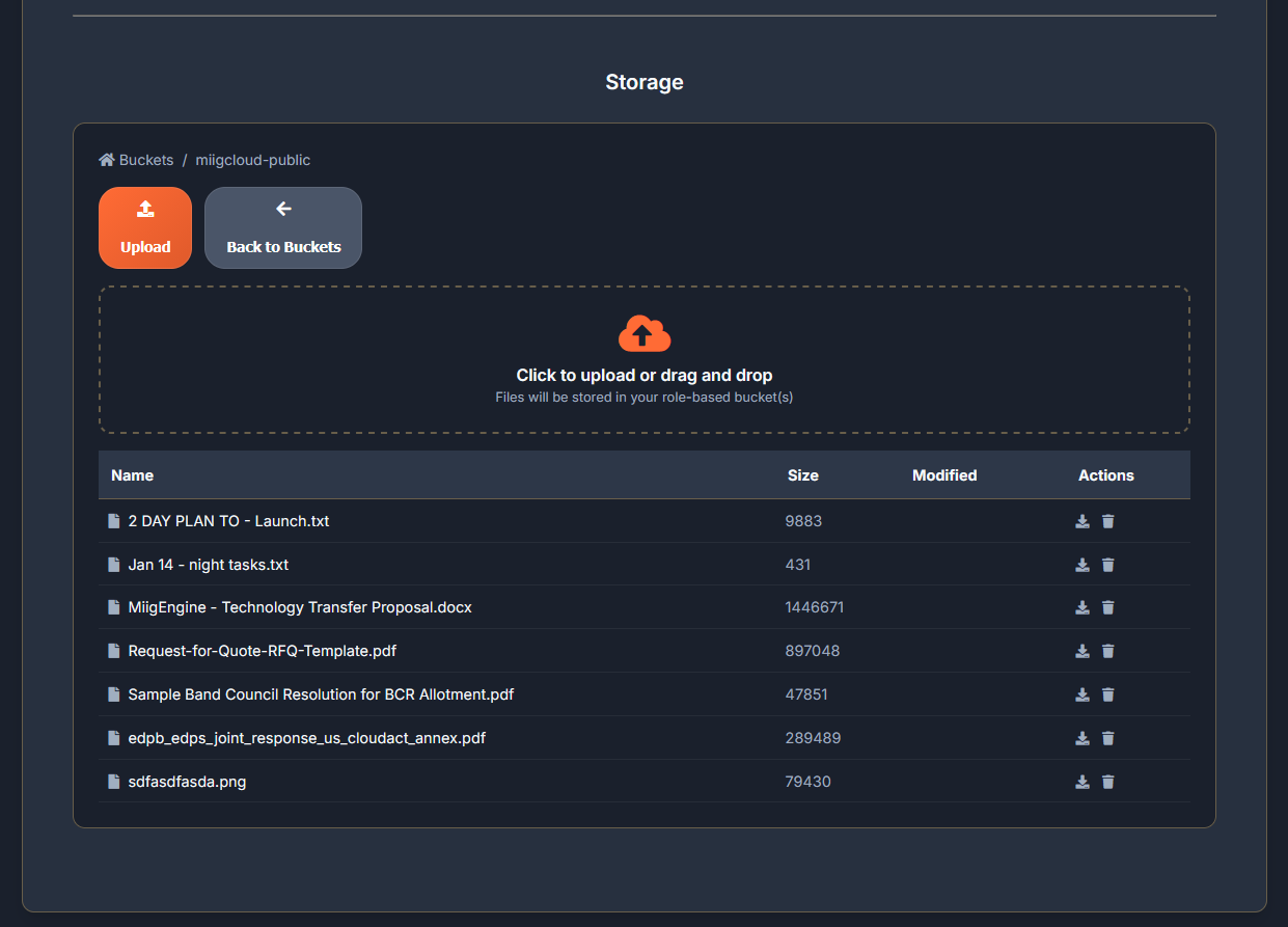 miigCloud Line Storage